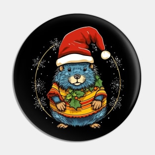 Nutria Christmas Pin