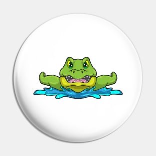 Crocodile at Swimming in Water Pin