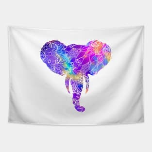 Rainbow Mandala Pattern Elephant Tapestry