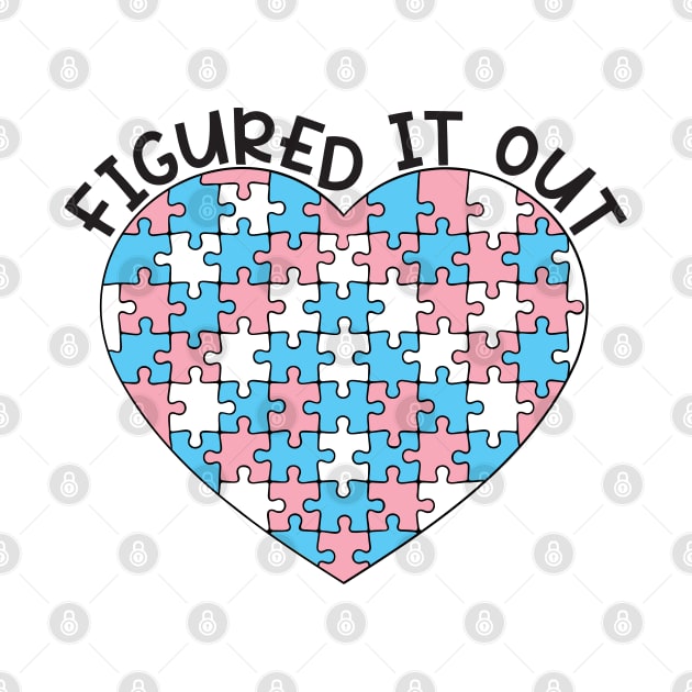 "Figured It Out" Trans Pride Puzzle Heart by LaLunaWinters