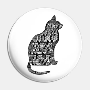 Crazy Cat Lady Word Cloud Art Pin