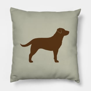 Chocolate Labrador Retriever Silhouette Pillow