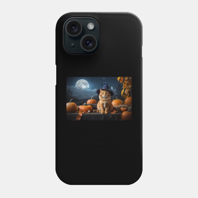 Pretty marmalade  witch cat Phone Case by Love of animals