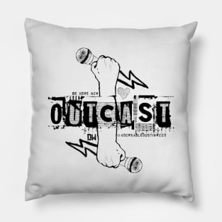 Outcasts Unite black logo Pillow