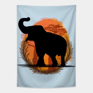 Elephant Silhouette - Savannah Tapestry