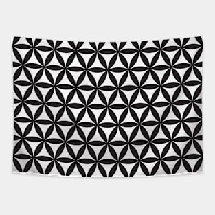 Black and white Seed of life pattern Tapestry