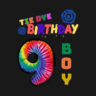 9 years old Tie dye Birthday boy T-Shirt