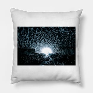 Ice Cave in the Mountains - Landscape Photography Pillow