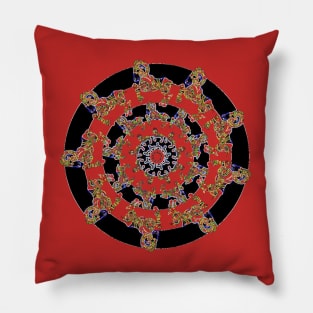 Neon Outlines Ram Spiral Pillow