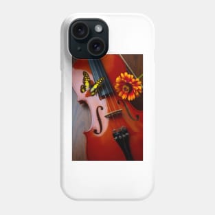 Butterfly And Zinnia On Violin Phone Case