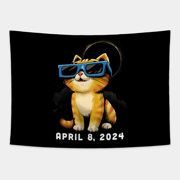 Total Solar Eclipse Cat: Eclipse Watcher Tapestry by GoshWow 