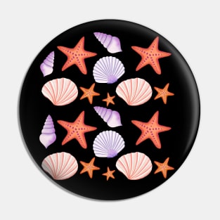 Seashells and sea fishes Pin