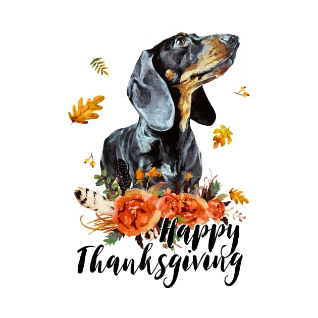 Happy Thanksgiving Dachshund Lovers Gifts by nicholsoncarson4