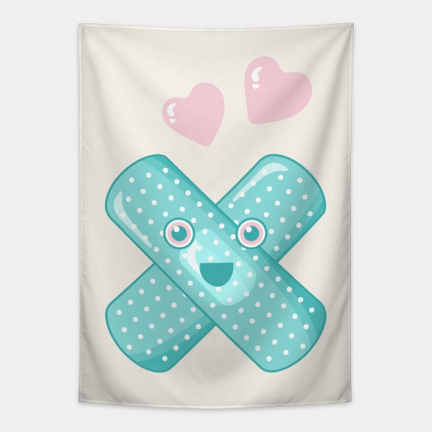 Pastel Happy Plaster Tapestry by XOOXOO