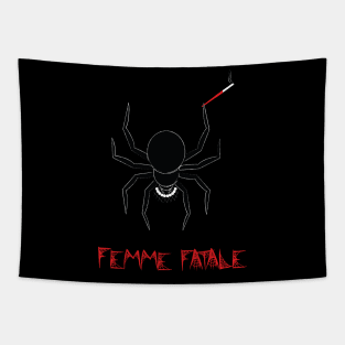 Femme fatale black widow spider Tapestry