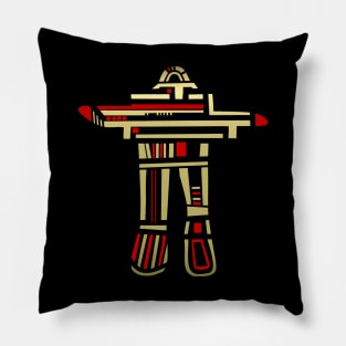 Inuksuk Totem Gold and Black Symbol Pillow