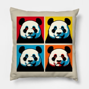 Pop Closed Eyes Panda - Funny Panda Art Pillow