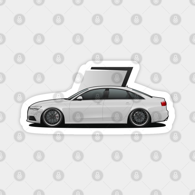 White A6 C7 stance Magnet by KaroCars