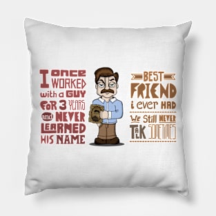 Ron Swanson Thoughts - Best Friend Pillow