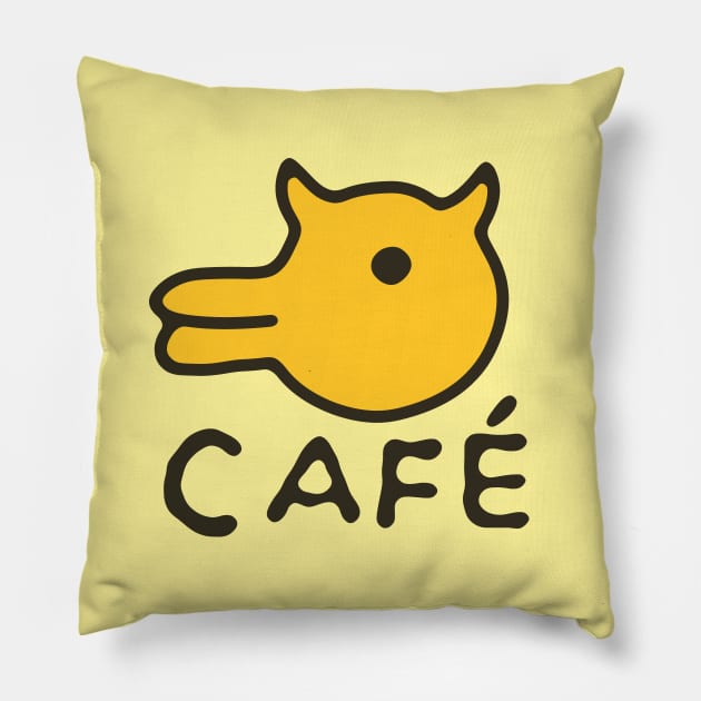 The Kitty Café, Bonesborough Pillow by HtCRU