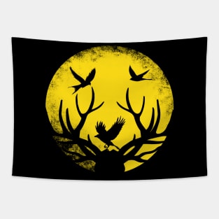 Yellow Moon Wildlife Tapestry