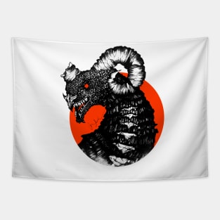 Red Sun Kaiju Tapestry