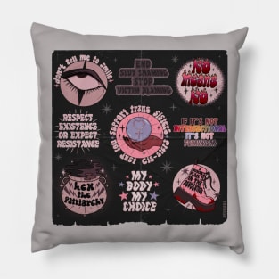 Retro Dark Feminist Poster Pillow