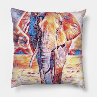 Charging elephant Pillow