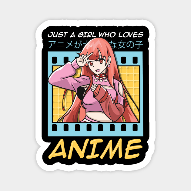 Cute & Funny Just A Girl Who Loves Anime Magnet by theperfectpresents