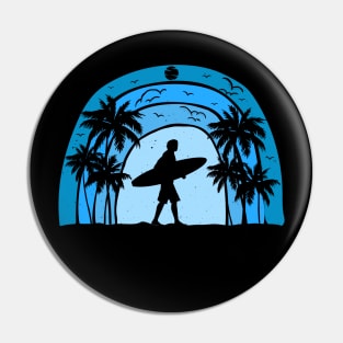 Surfing Beach Gift Pin