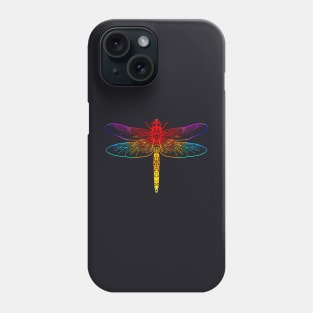 Neon Rainbow Dragonfly Phone Case