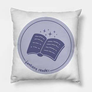 Fantasy reader magic book with stars in a pale blue circle (fantasy books) Pillow