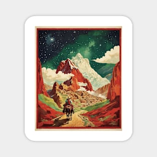 Peru Machu Picchu Starry Night Tourism Vintage Poster Art Magnet