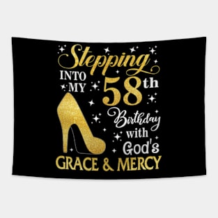 Stepping Into My 58th Birthday With God's Grace & Mercy Bday Tapestry