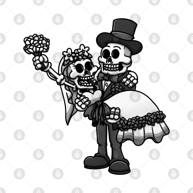 Married Skeletons Black And White Edition by TheMaskedTooner