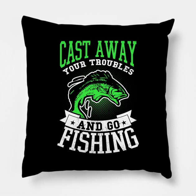 Rainbow Trout Shirt | Cast Away Your Trouble Gift Pillow by Gawkclothing