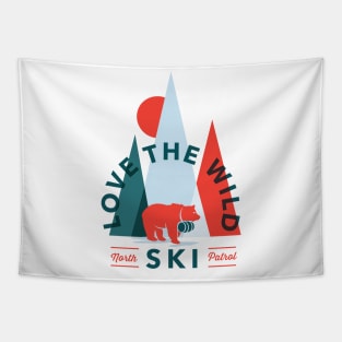 Love The Wild, North Ski Patrol: Colorful Geometric Nature Design Tapestry