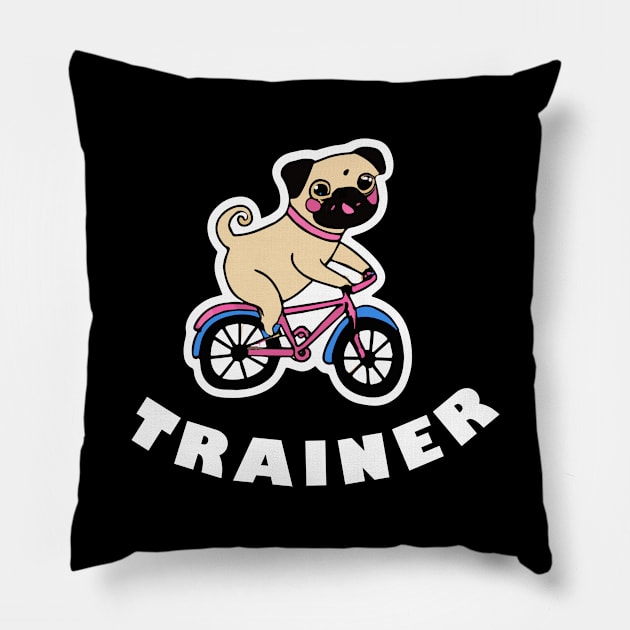 Pug Trainer Dog Lover Puppy Pillow by BetterManufaktur