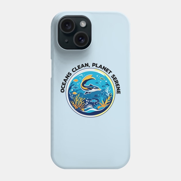 Clean Ocean and Marine Conservation Phone Case by RetroColors