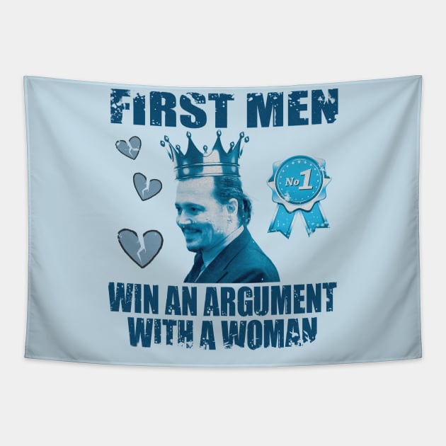 first man to win an argument with a woman Tapestry by nowsadmahi