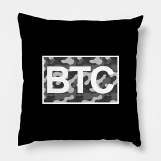 Bitcoin Black and White Camo Inside Pillow