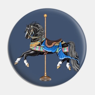 Black Stallion Carousel Horse Pin