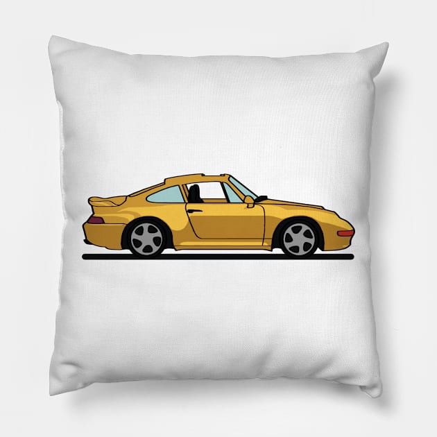 Porsche 911 993 Pastel Yellow Pillow by antipc