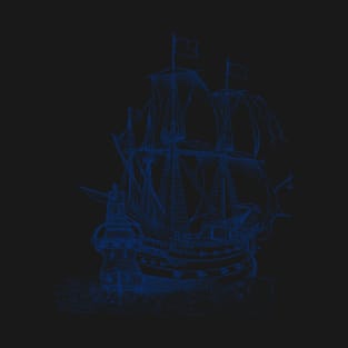 Ship Galleon sailboat engraving T-Shirt