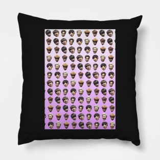 BTS (Bangtan Sonyeondan) FUNNY DERP FACES GRADIENT PINK Pillow