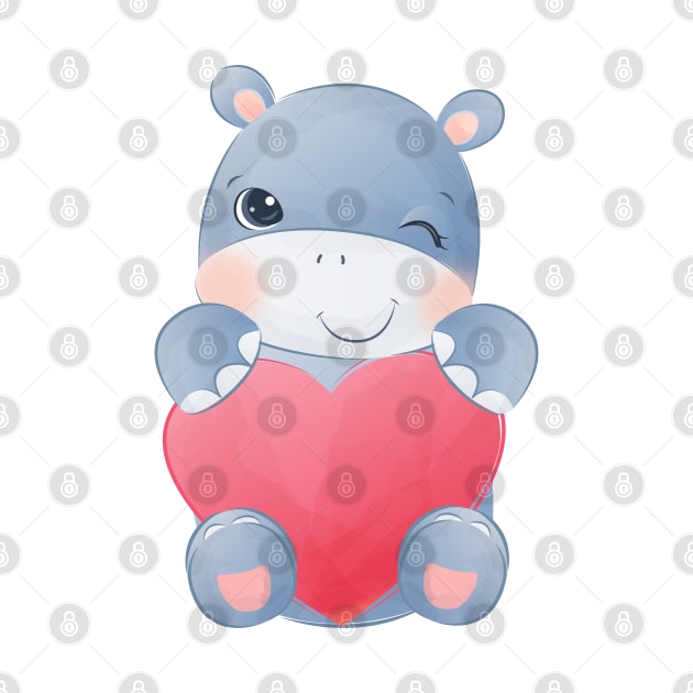 Love hippopotamus by O2Graphic