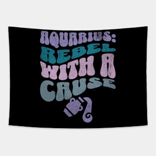 Aquarius Rebel With a Cause Zodiac Birthday Tapestry