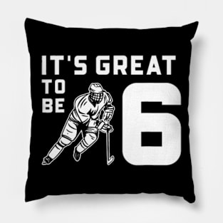 Ice Hockey Birthday 6 Years Old Boys Girls Pillow