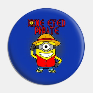 Funny Cute One Eyed Pirate Cartoon Parody For Anime Manga Lovers Pin