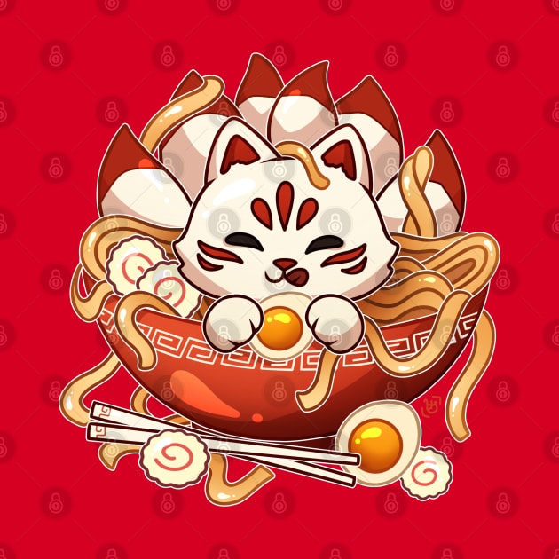 Kitsune Udon Bowl by heysoleilart